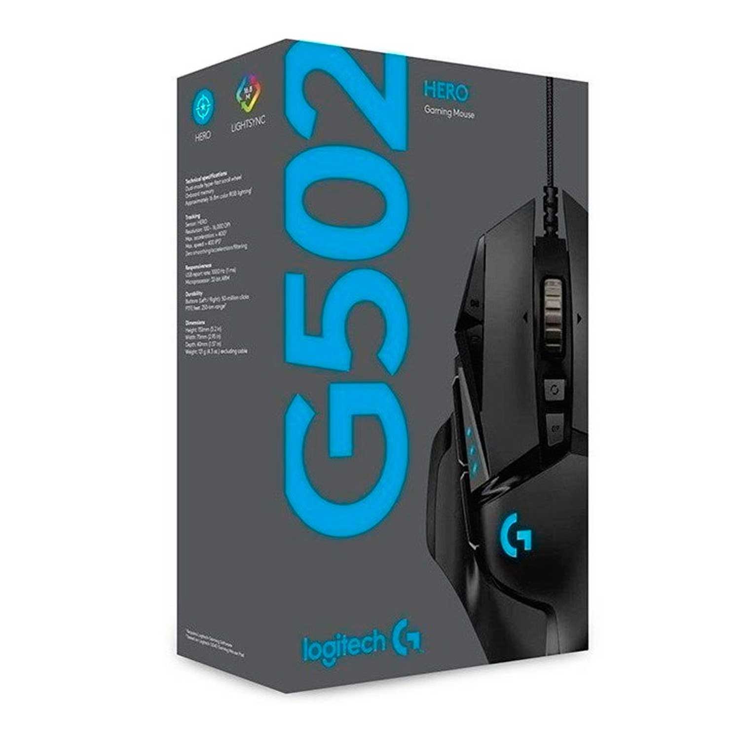Mouse Alambírico Logitech G502 Hero Negro