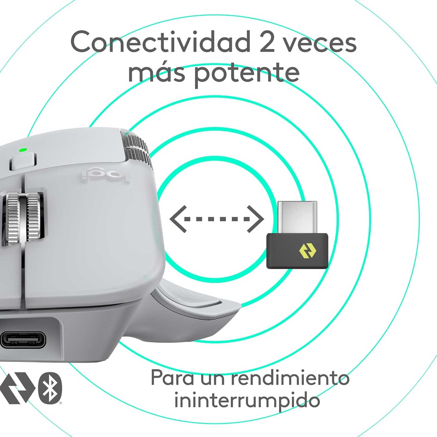 Mouse inalámbrico Bluetooth Logitech MX Master 4 Blanco