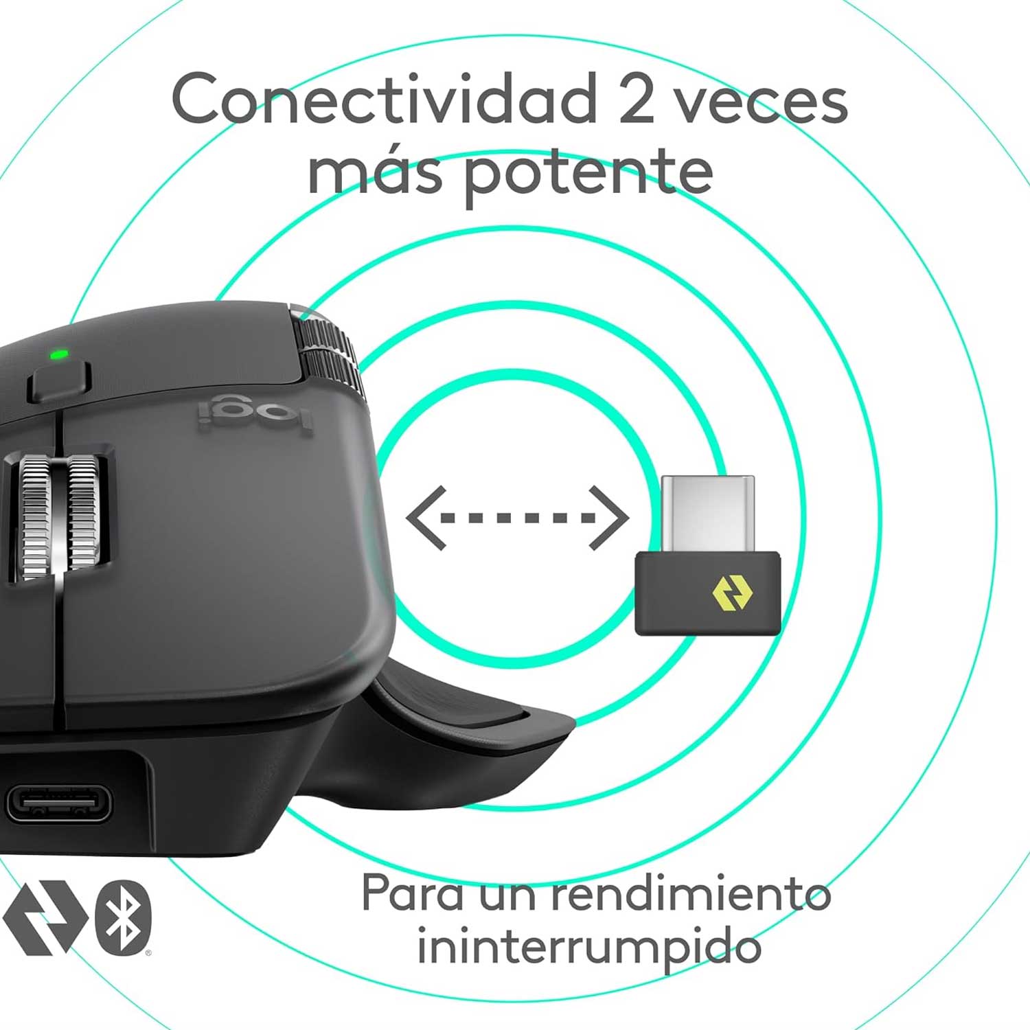 Mouse inalámbrico Bluetooth Logitech MX Master 4 Negro