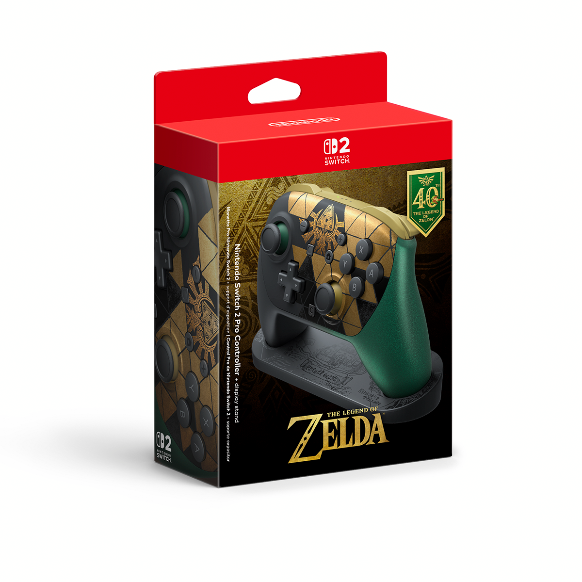 Preventa: Control Pro de Nintendo Switch 2 + Soporte de exhibición – The Legend of Zelda – Edición 40 Aniversario