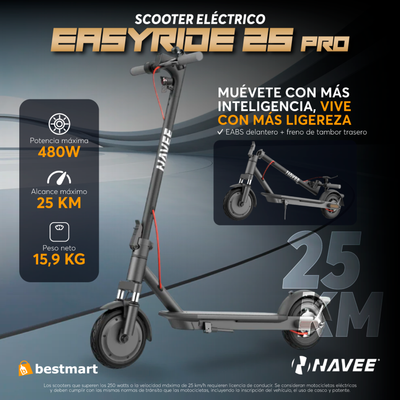 Scooter eléctrico Navee Easyride 25 Pro 480W Negro