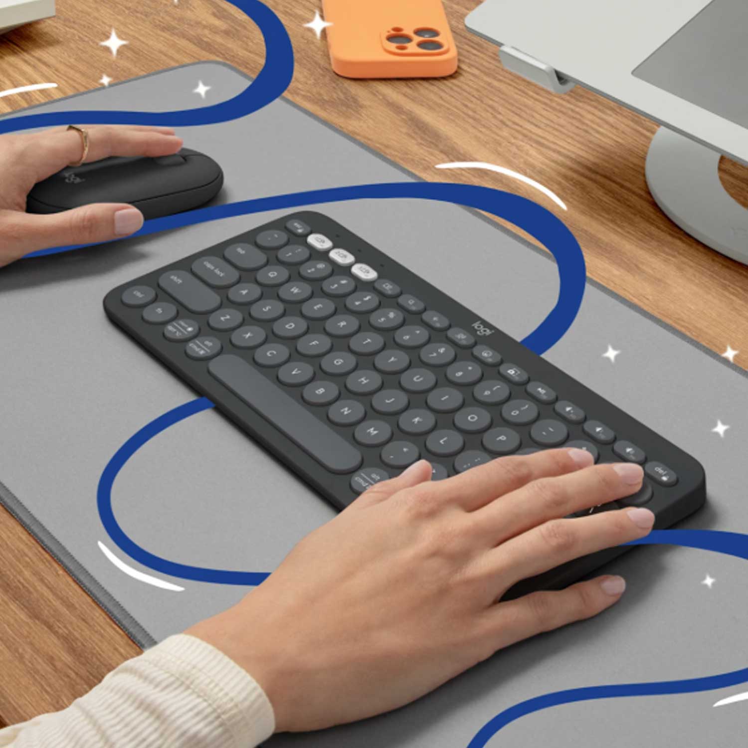 Teclado Bluetooth Logitech Pebble Keys 2 K380s Español Grafito