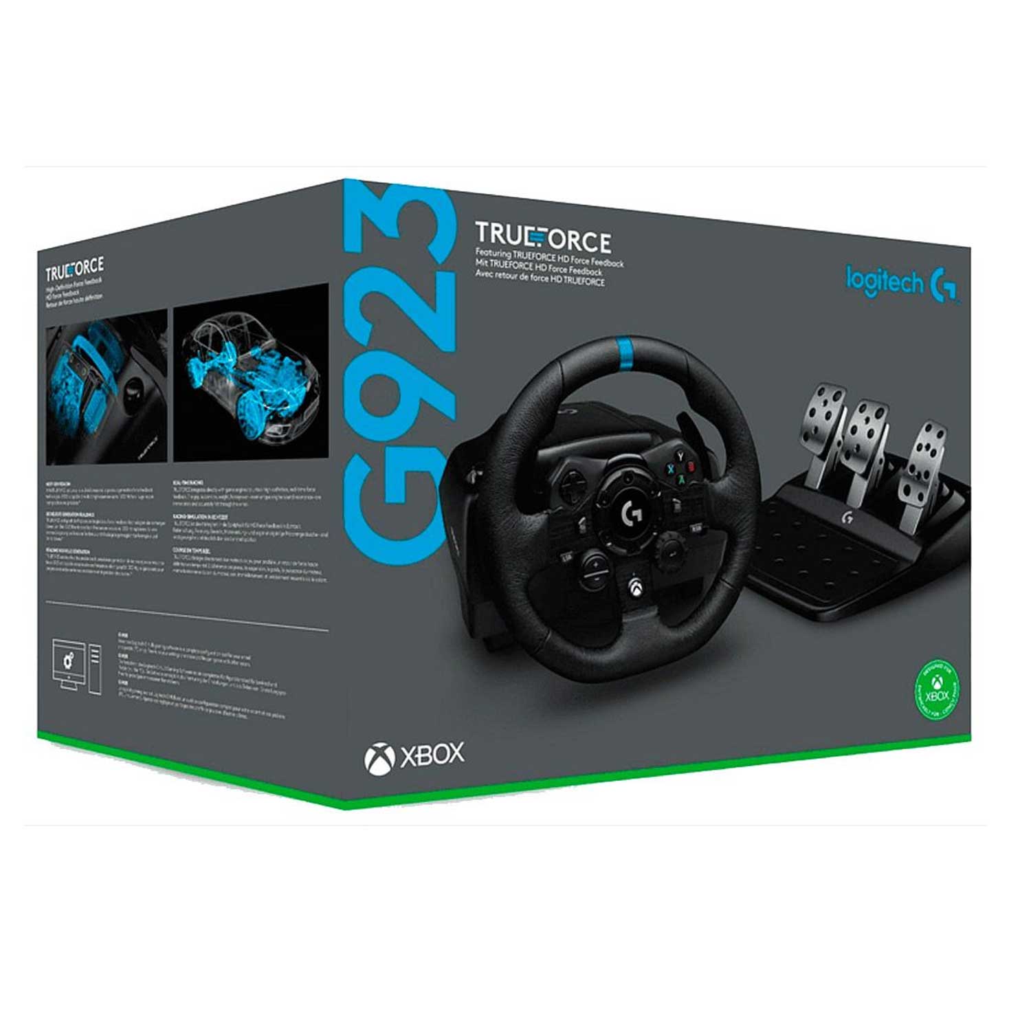 Volante De Carreras con Pedales Logitech G923 PS5, PS4 y PC (Windows) Negro