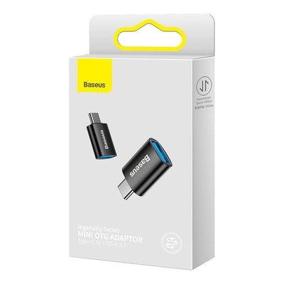 Adaptador Baseus Mini OTG 10Gbps - USB - C a USB 3.1 - Negro - Bestmart