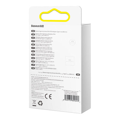 Adaptador Baseus Mini OTG 10Gbps - USB - C a USB 3.1 - Negro - Bestmart
