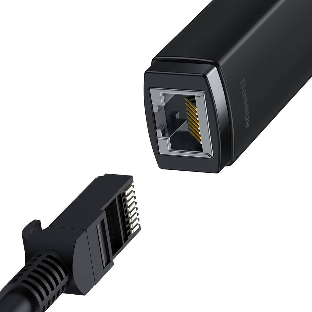 Adaptador de Red Tipo - C a Puerto LAN RJ45 - 1000 Mbps - Negro - Baseus Lite Series - Bestmart