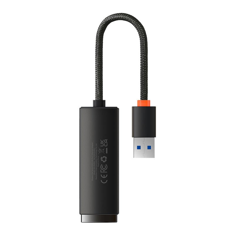 Adaptador de Red USB - A a Puerto LAN RJ45 - 1000 Mbps - Negro - Baseus Lite Series - Bestmart
