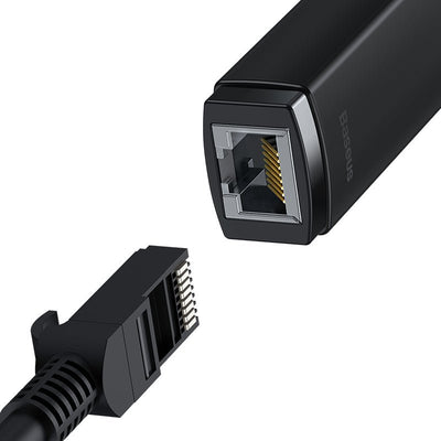 Adaptador de Red USB - A a Puerto LAN RJ45 - 1000 Mbps - Negro - Baseus Lite Series - Bestmart