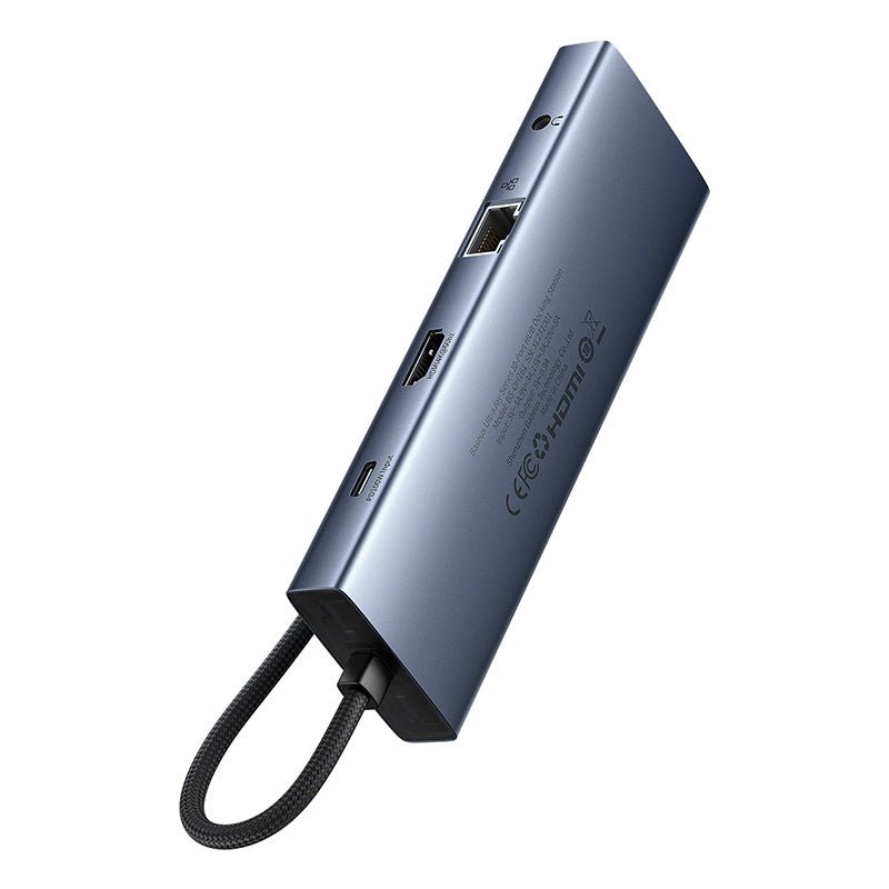 Adaptador HUB 10 en 1 USB - C a HDMI, USB 3.0, VGA, Ethernet, PD, SD, 3.5mm - Baseus - Gris - Bestmart
