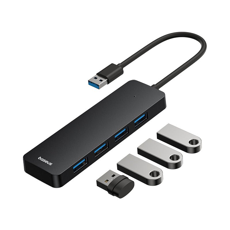 Adaptador HUB 15cm USB - A a USB 3.0 X 4 Baseus UltraJoy Series - Negro - Bestmart