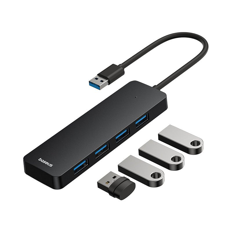 Adaptador HUB 15cm USB - A a USB 3.0 X 4 Baseus UltraJoy Series - Negro - Bestmart