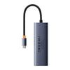 Adaptador HUB 4 en 1 USB - C a 3 puertos USB 3.0 + Ethernet RJ45 - Baseus UltraJoy Series - Gris espacial - Bestmart