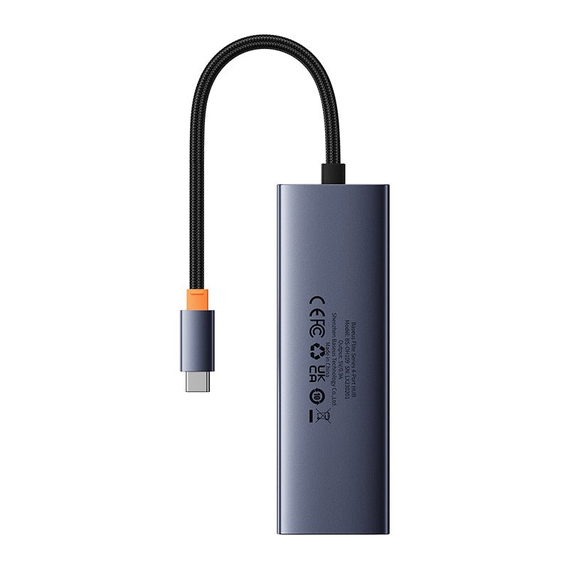 Adaptador HUB 4 en 1 USB - C a 3 puertos USB 3.0 + Ethernet RJ45 - Baseus UltraJoy Series - Gris espacial - Bestmart