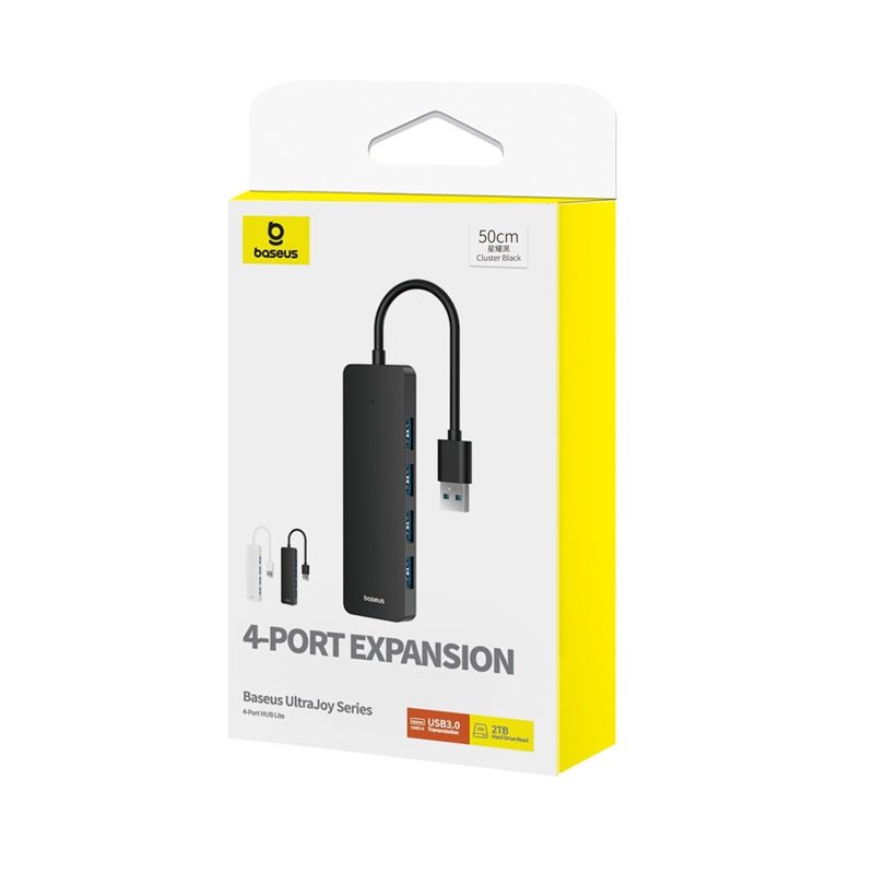 Adaptador HUB 50cm USB - A a USB 3.0 X 4 - 5 Gbps - Baseus UltraJoy Series - Negro - Bestmart