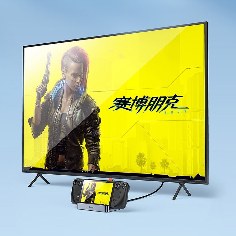 Adaptador HUB 6 en 1 Tipo C a HDMI + USB 3.0 x 3 + PD + RJ45 - Baseus GamerX Series - Gris - Bestmart