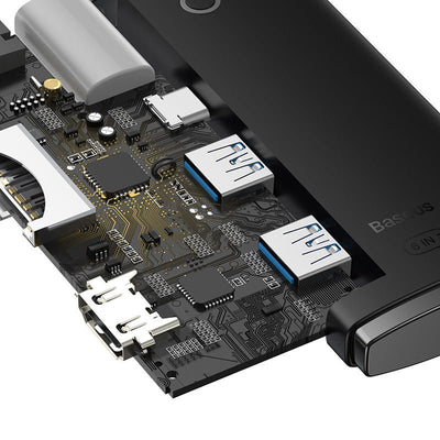 Adaptador HUB 6 en 1 USB - C a HDMI + USB 3.0 x 2 + USB - C + SD/TF - Baseus Lite Series - Bestmart