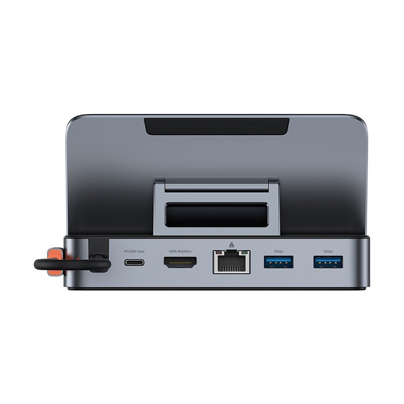 Adaptador HUB 6 en 1 USB-C a HDMI + USB 3.0 x 3 + PD + RJ45 - Baseus GamerX Series - Gris Open Box - Bestmart