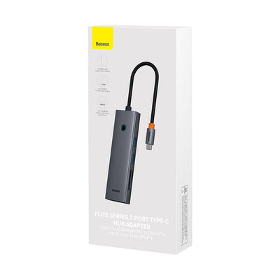 Adaptador HUB 7 en 1 USB - C a HDMI + USB 3.0 x 2 + Ethernet RJ45 + USB - C + SD - Baseus UltraJoy Series - Bestmart