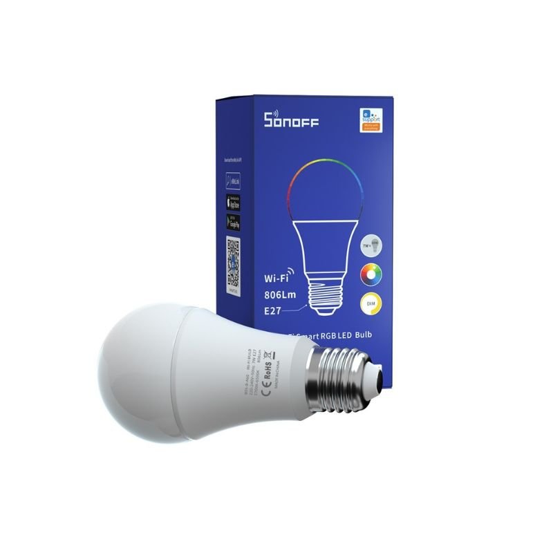 Ampolleta LED Inteligente RGB WiFi Sonoff - Fria / Calida / RGB - Bestmart