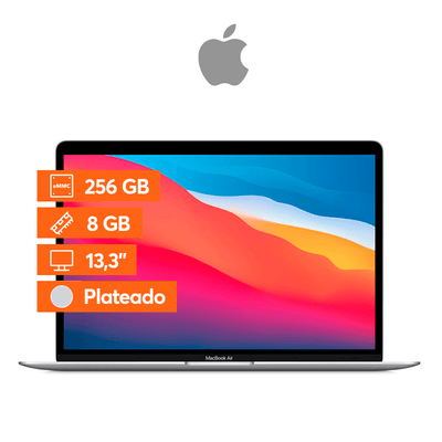 Apple MacBook Air 13,3" - M1 Chip - 8GB - 256GB SSD - Plateado - Bestmart