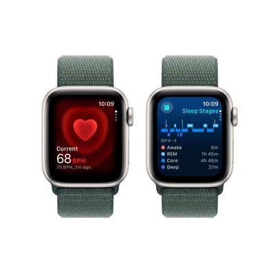 Apple Watch SE 2.ª Gen 2022 (GPS) Caja Starlight aluminio 40mm con Lake Green Sport Loop - Ajustable - Bestmart