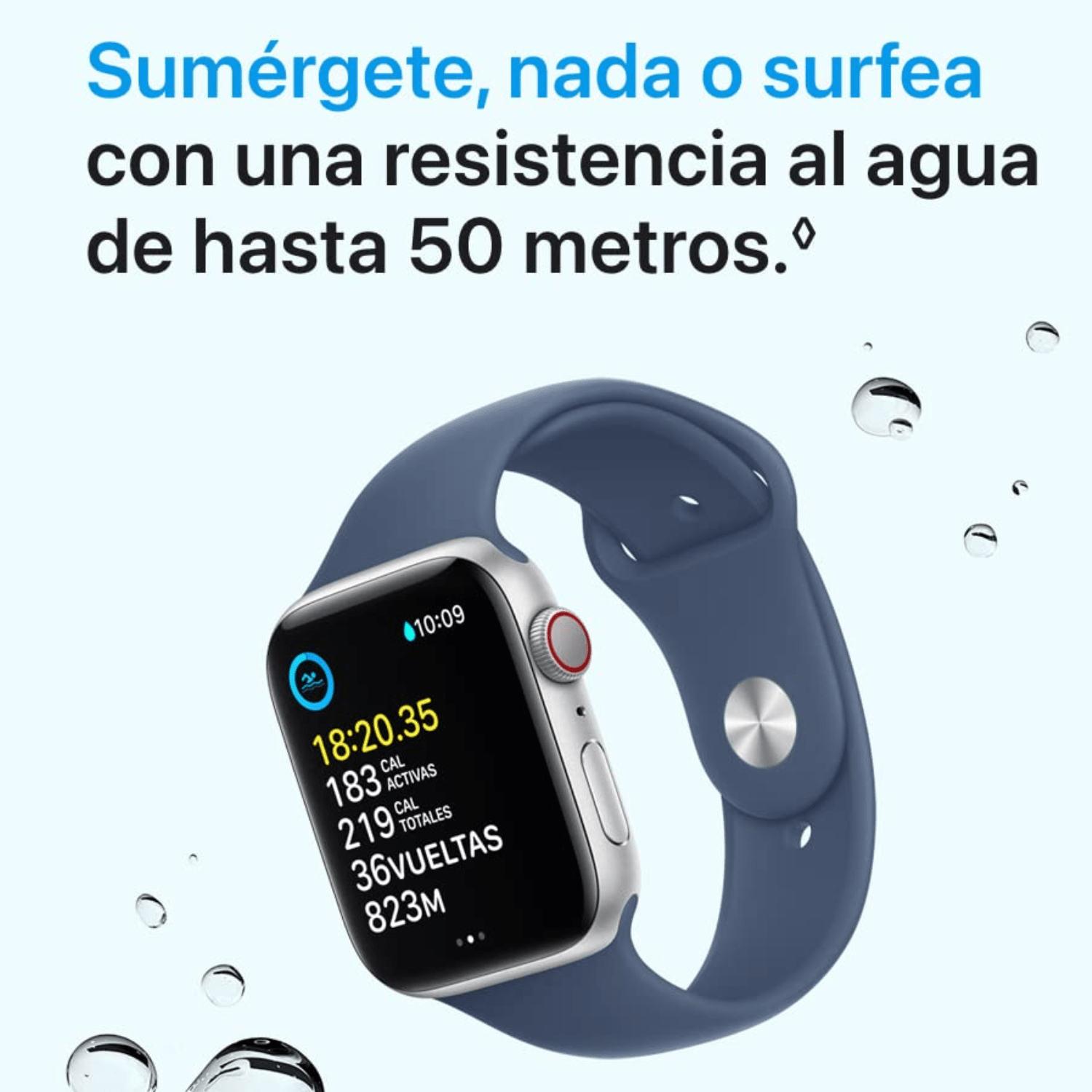 Apple Watch SE 2.ª Gen 2024 (GPS) Caja Starlight aluminio 40mm con correa sport Starlight - M/L - Bestmart