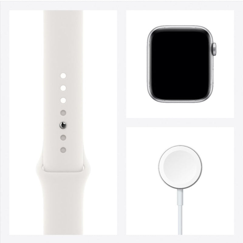 Apple Watch Serie 6 (GPS) Caja Silver aluminio 44mm con correa sport Blanco - Ajustable - Bestmart