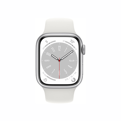 Apple Watch Serie 8 (GPS) Caja Silver aluminio 41mm con correa sport Blanco - S/M - Bestmart