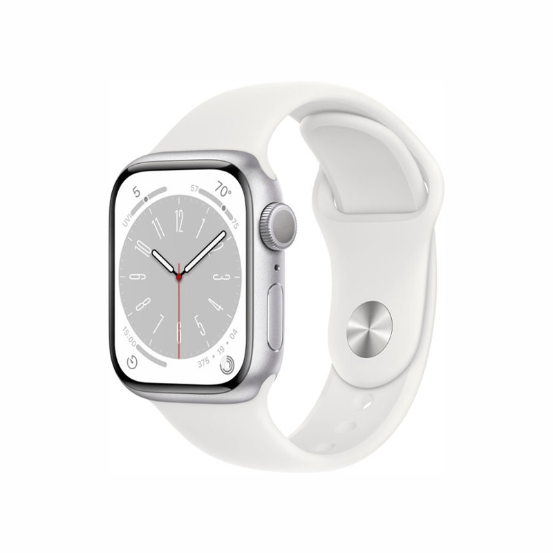 Apple Watch Serie 8 (GPS) Caja Silver aluminio 45mm con correa sport Blanco - S/M - Bestmart