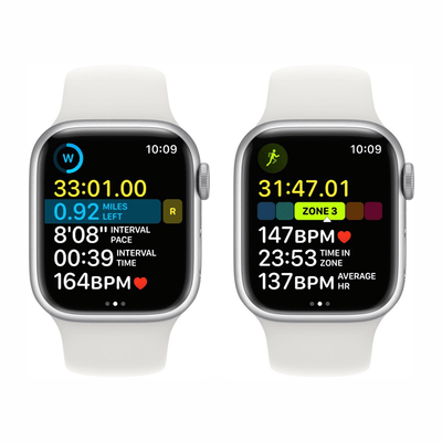 Apple Watch Serie 8 (GPS) Caja Silver aluminio 45mm con correa sport Blanco - S/M - Bestmart