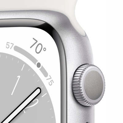 Apple Watch Serie 8 (GPS) Caja Silver aluminio 45mm con correa sport Blanco - S/M - Bestmart