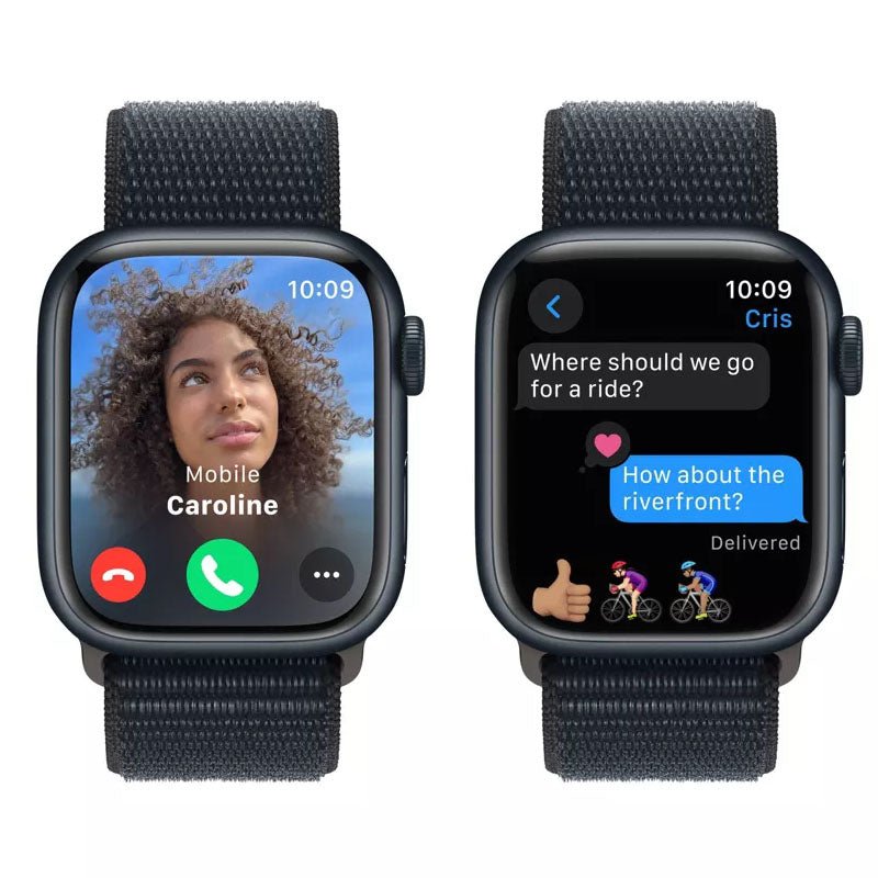 Apple Watch Serie 9 (GPS) Caja Midnight aluminio 41 mm con correa sport Loop Midnight - Ajustable - Bestmart