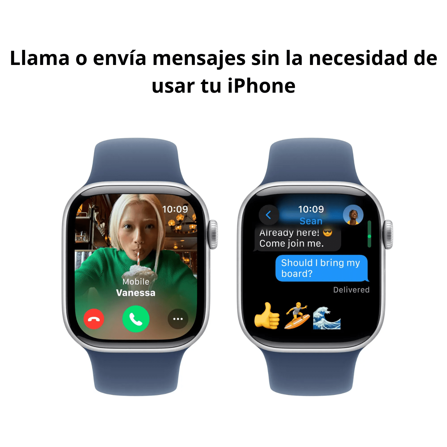 Apple Watch Series 10 (GPS) Caja de aluminio 42mm con correa Denim Sport Band 2024 plateado S/M - Bestmart
