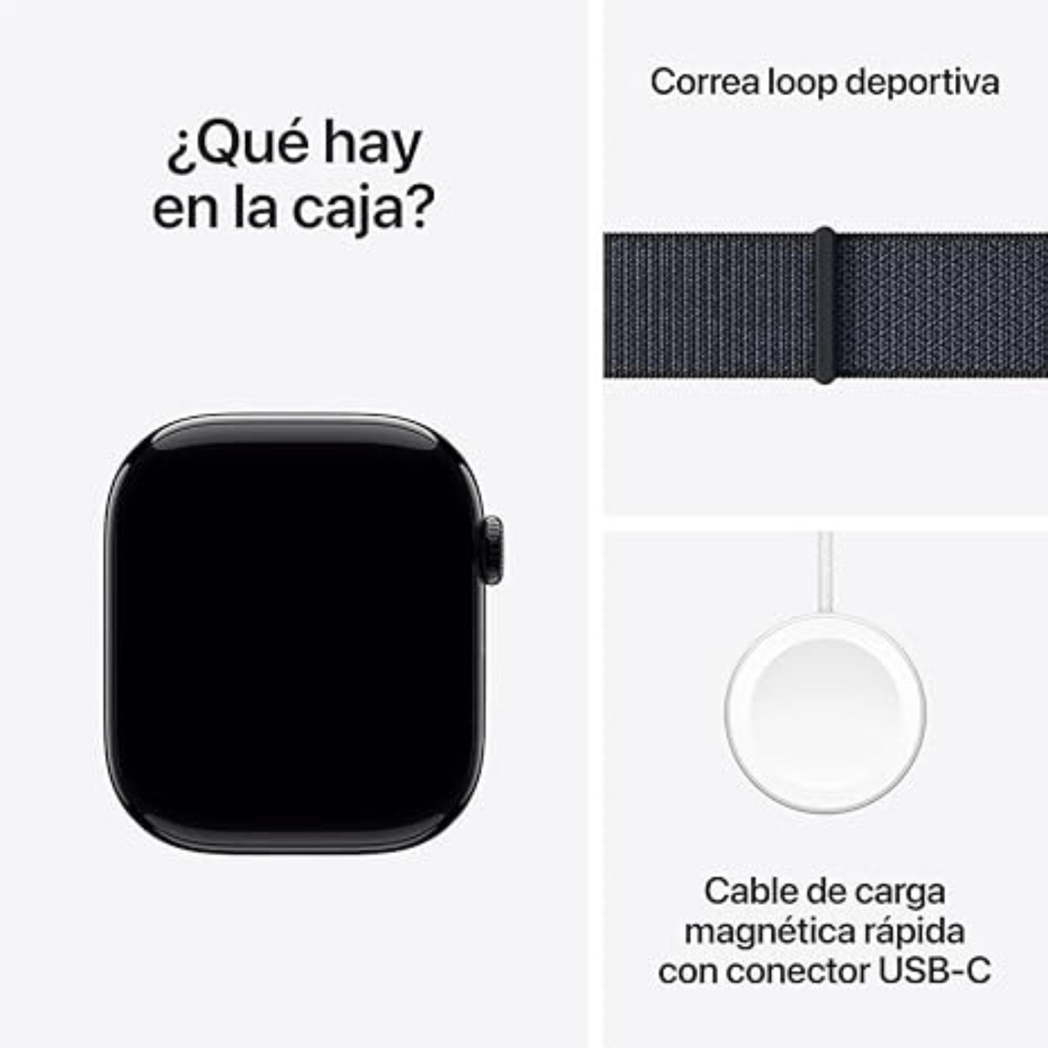 Apple Watch Series 10 (GPS) Caja Jet Black Aluminum 42mm con correa Ink Sport Loop - (2024) - Ajustable - Bestmart