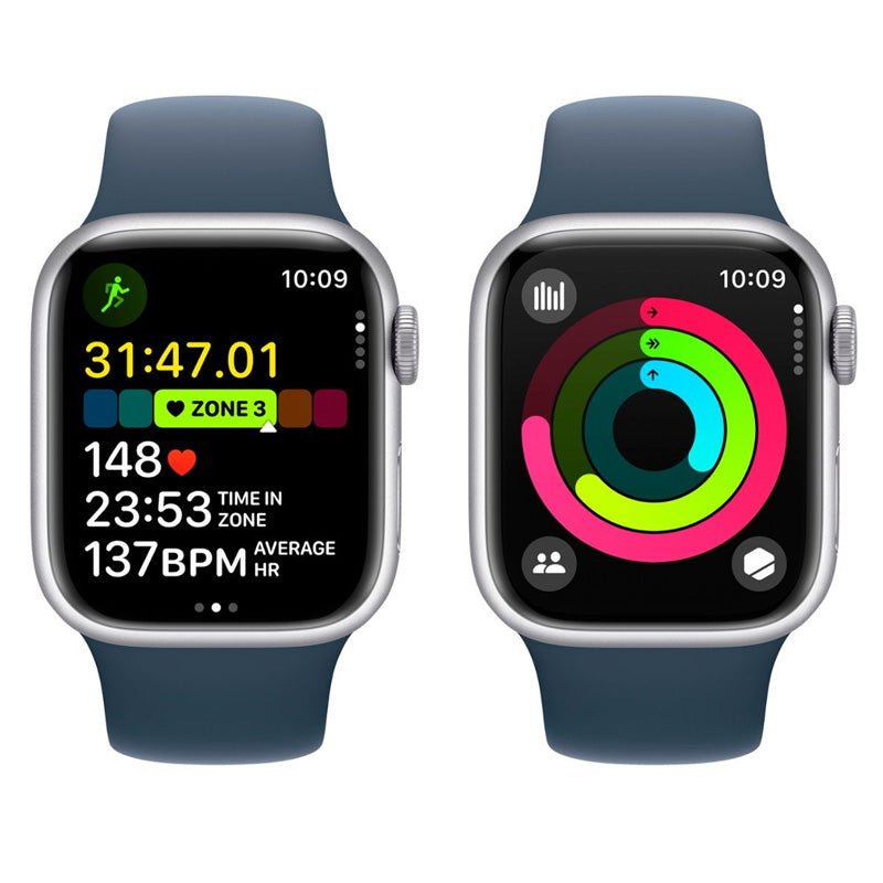 Apple Watch Series 9 (GPS) Caja Silver aluminio 41mm con correa Storm Blue Sport - S/M - Bestmart
