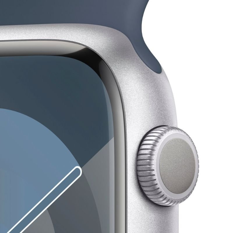 Apple Watch Series 9 (GPS) Caja Silver aluminio 45mm con Correa Storm Blue Sport - M/L - Bestmart