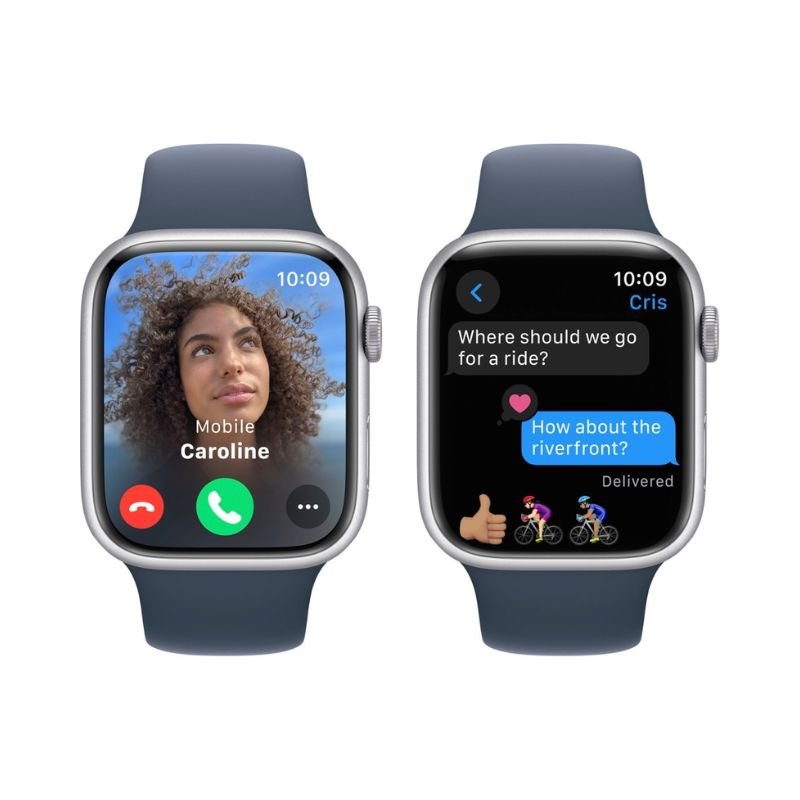 Apple Watch Series 9 (GPS) Caja Silver aluminio 45mm con Correa Storm Blue Sport - M/L - Bestmart