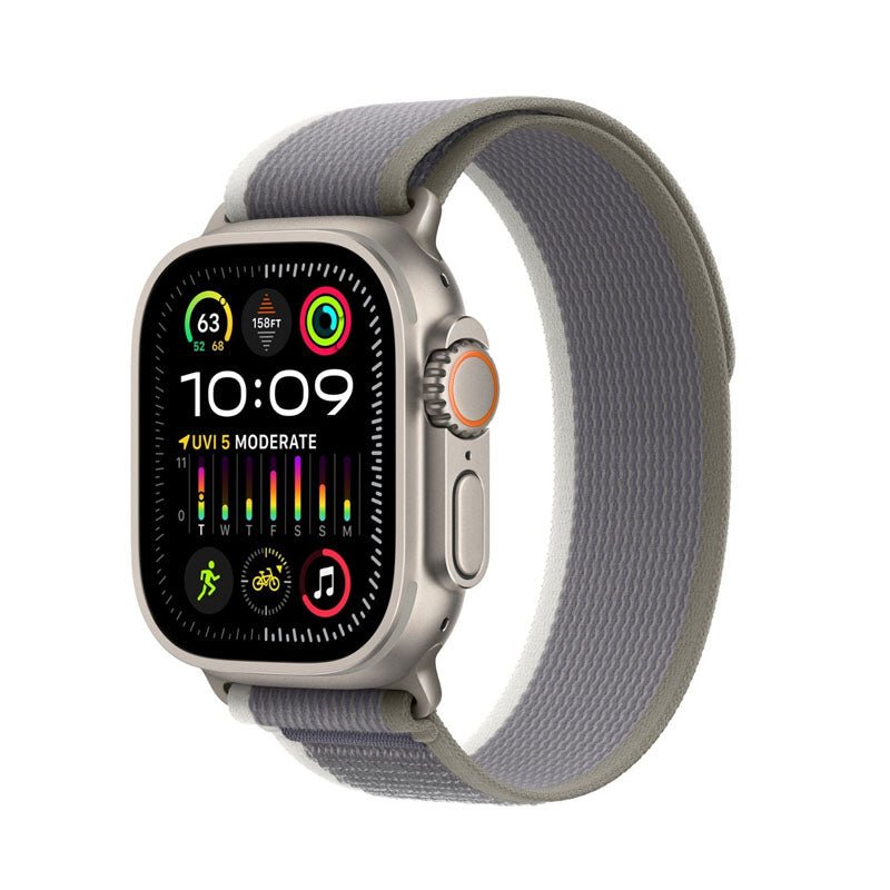 Apple Watch Ultra 2 (GPS + Cellular) Caja Titanium 49mm con correa Trail Loop Verde/Gris - S/M