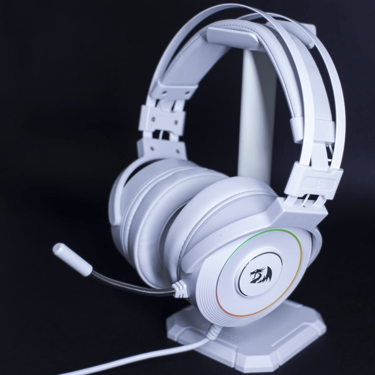 Audifono Gamer Redragon Lamia H320 RGB USB Blanco con Soporte - Bestmart