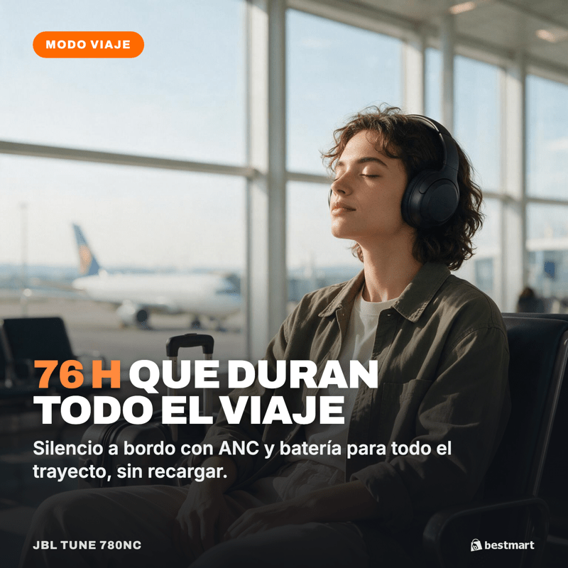 Audífonos Bluetooth JBL Tune 780NC Cancelación de Ruido Blanco - Bestmart