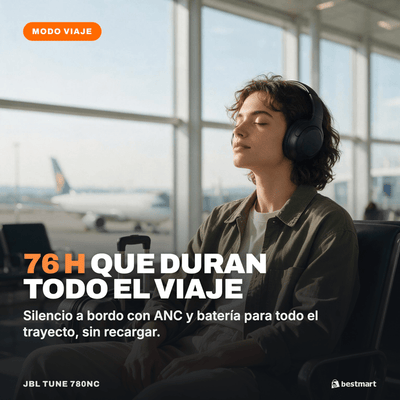 Audífonos Bluetooth JBL Tune 780NC Cancelación de Ruido Negro - Bestmart
