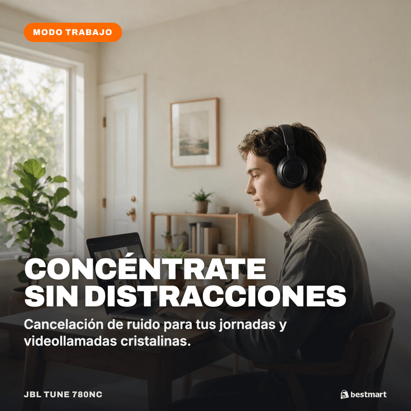 Audífonos Bluetooth JBL Tune 780NC Cancelación de Ruido Negro - Bestmart