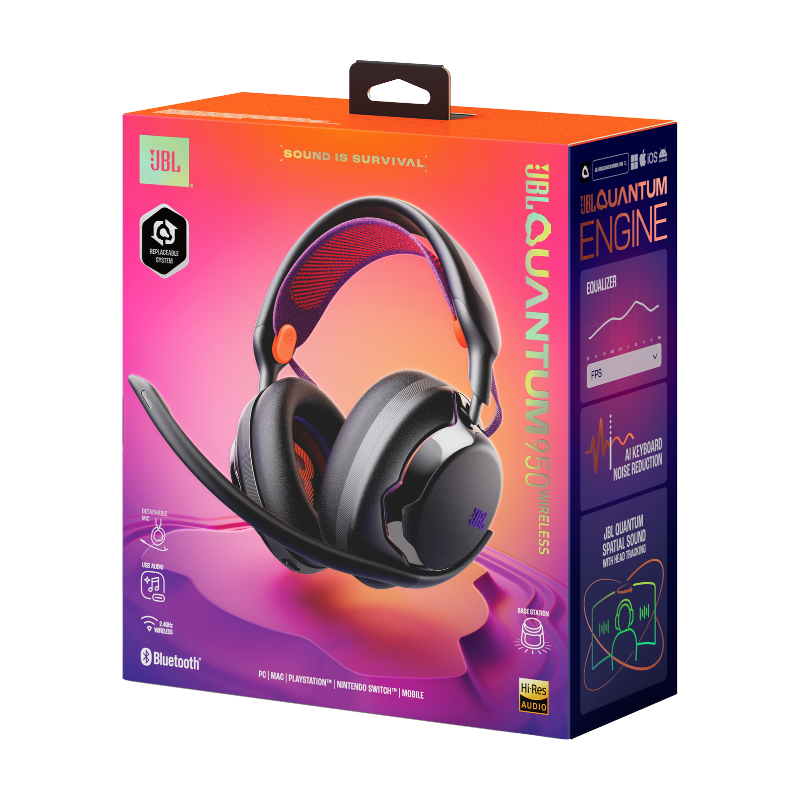 Audífonos Gamer Inalámbricos JBL Quantum 950 Bluetooth ANC Spatial Sound Negro - Bestmart