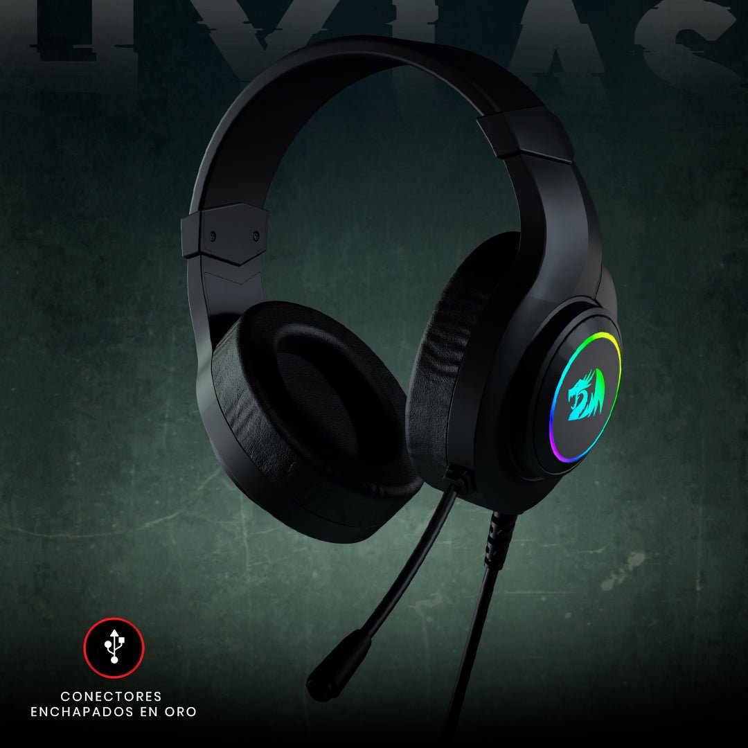 Audífonos Gamer Redragon Hylas H260 RGB USB Sonido Stereo 20 - 20k Hz RGB - Negro - Bestmart