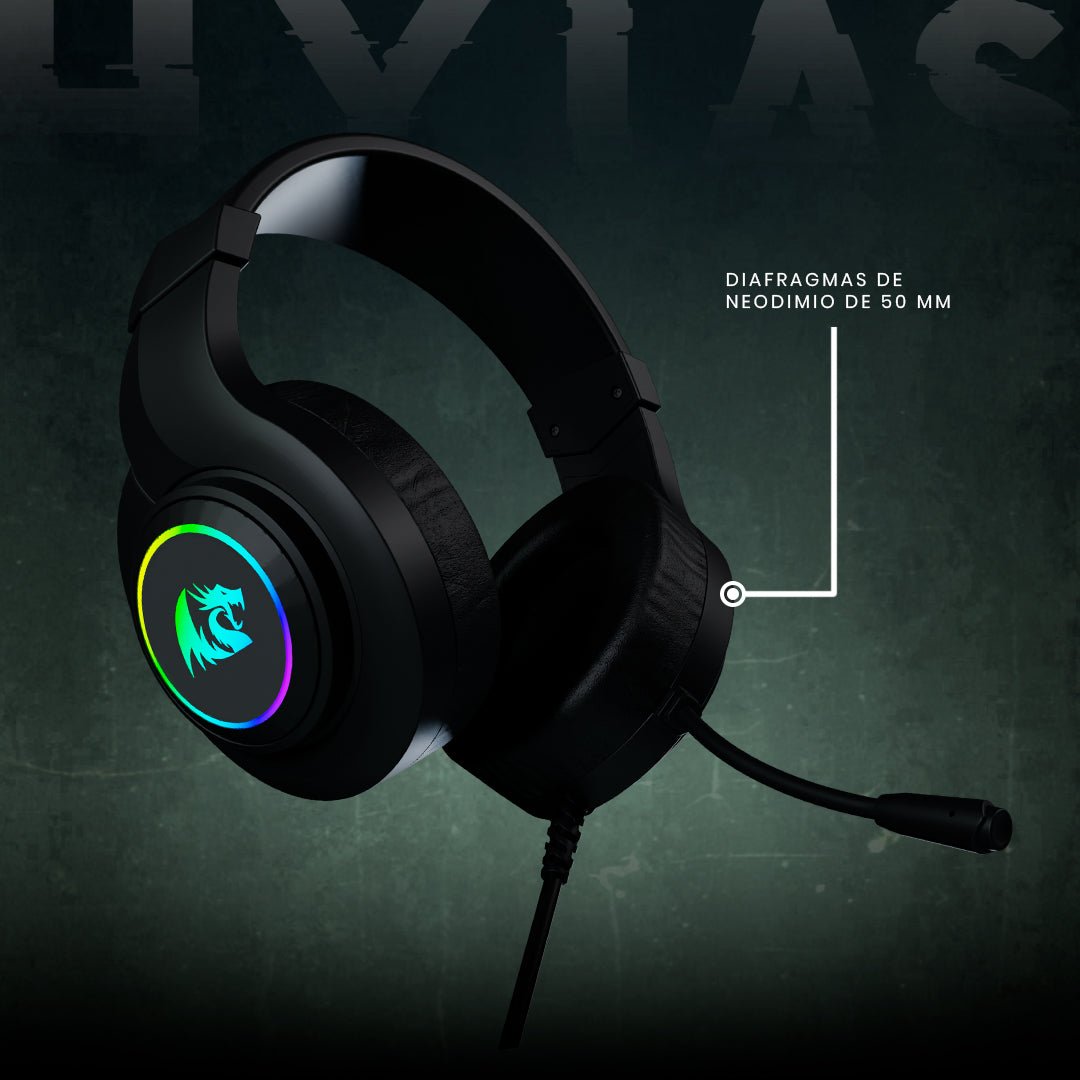 Audífonos Gamer Redragon Hylas H260 RGB USB Sonido Stereo 20 - 20k Hz RGB - Negro - Bestmart