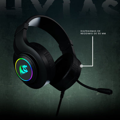 Audífonos Gamer Redragon Hylas H260 RGB USB Sonido Stereo 20 - 20k Hz RGB - Negro - Bestmart