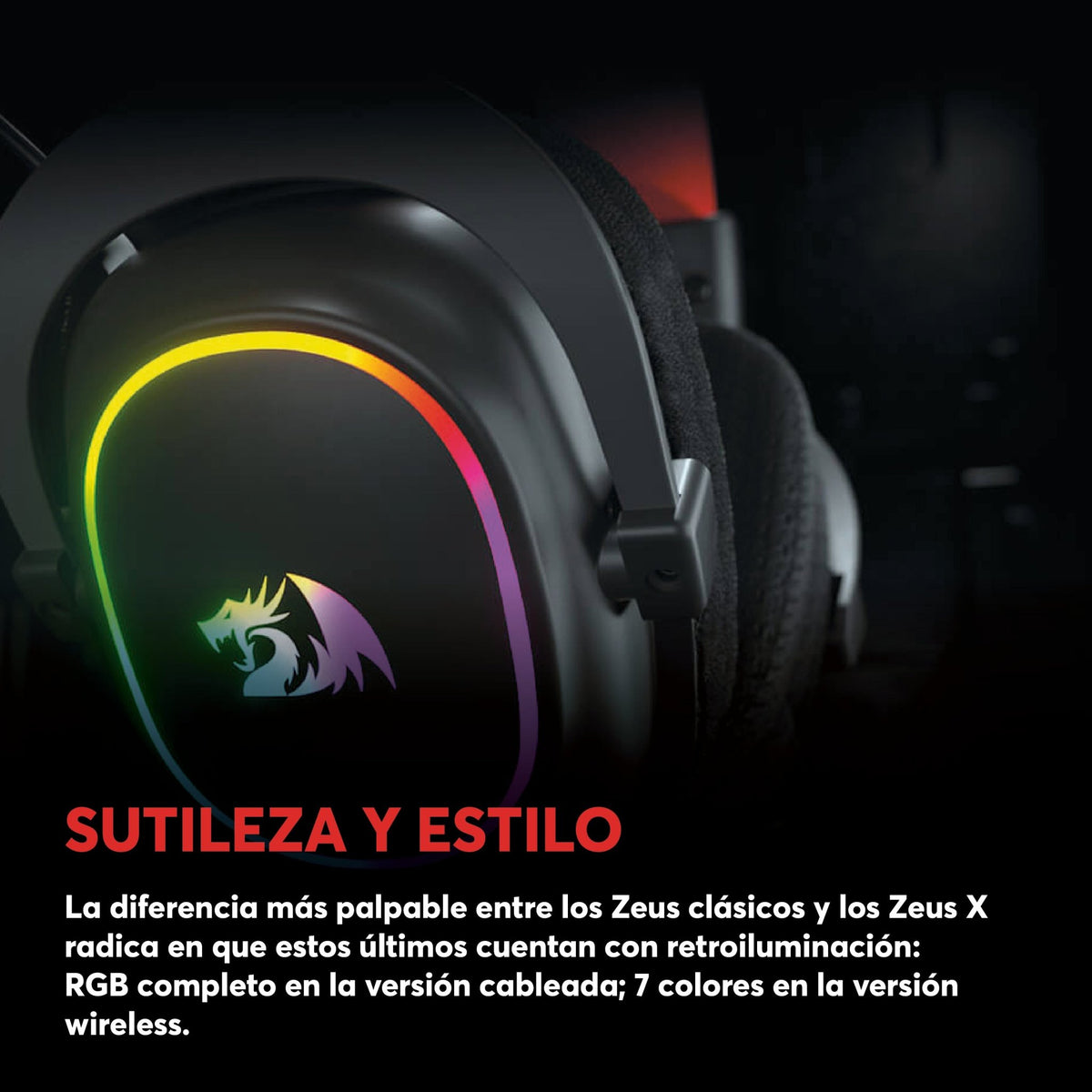 Audífonos Gamer Redragon Zeus X H510 USB Sonido 7.1 Virtual 50 - 20k Hz RGB - Negro - Bestmart Open Box
