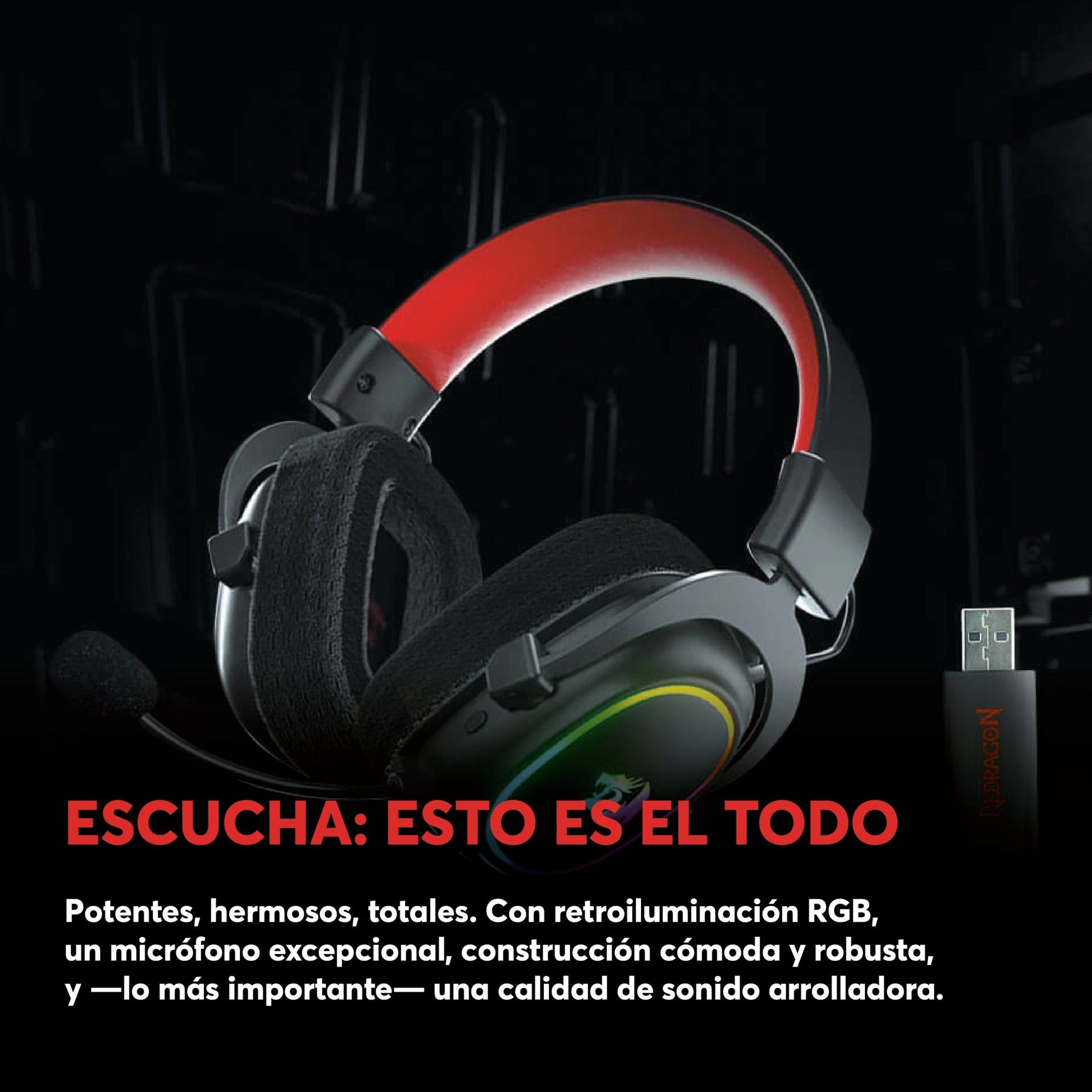 Audífonos Gamer Redragon Zeus X H510 USB Sonido 7.1 Virtual 50 - 20k Hz RGB - Negro - Bestmart