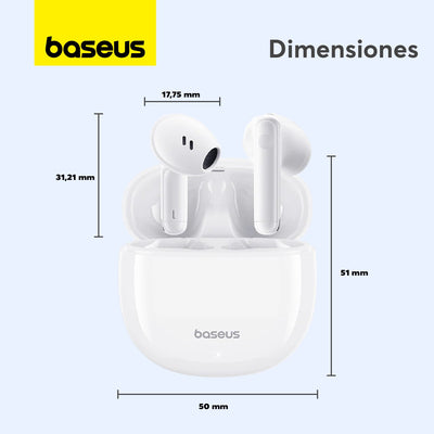 Audífonos Inalámbricos Baseus Bowie E13 Galaxy - Blanco - Bestmart