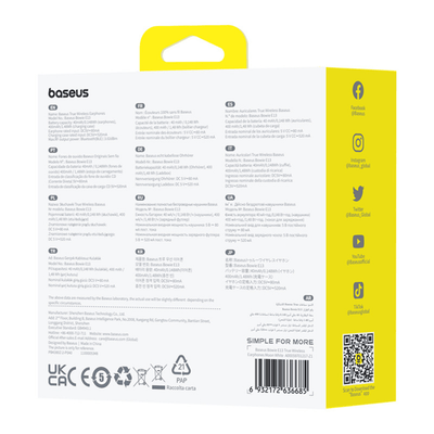 Audífonos Inalámbricos Baseus Bowie E13 Galaxy - Blanco - Bestmart